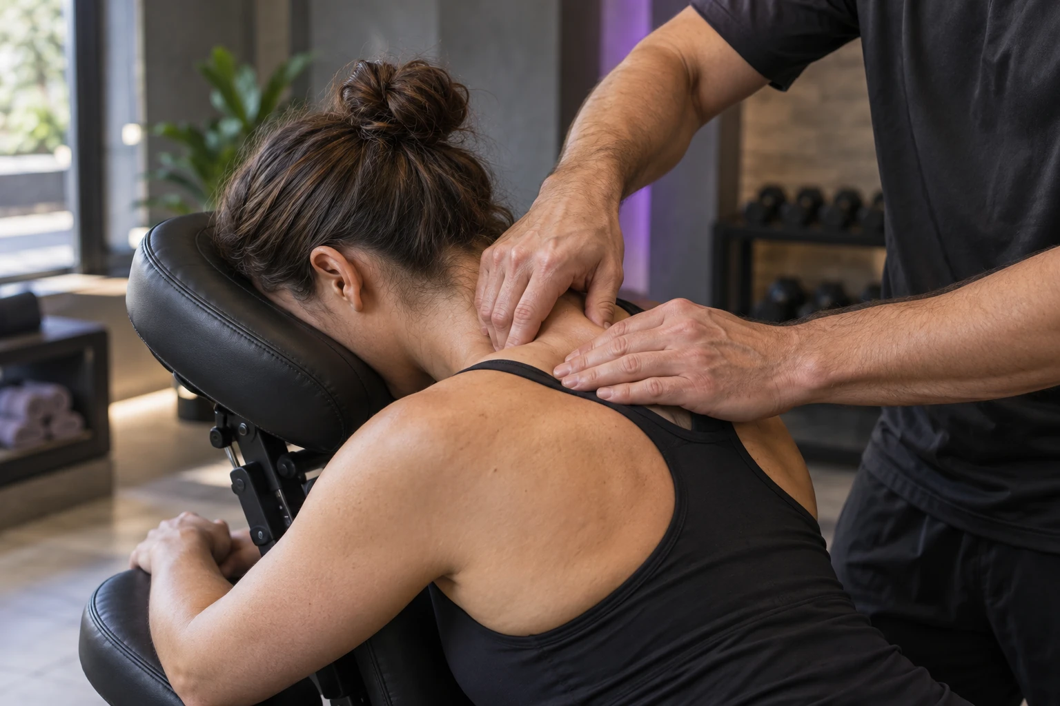 Illustrative targeted shoulder massage